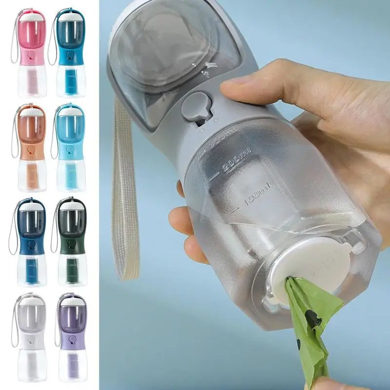 3-in-1 Portable Dog Water Bottle with Food & Waste Bag Holder - Image 9
